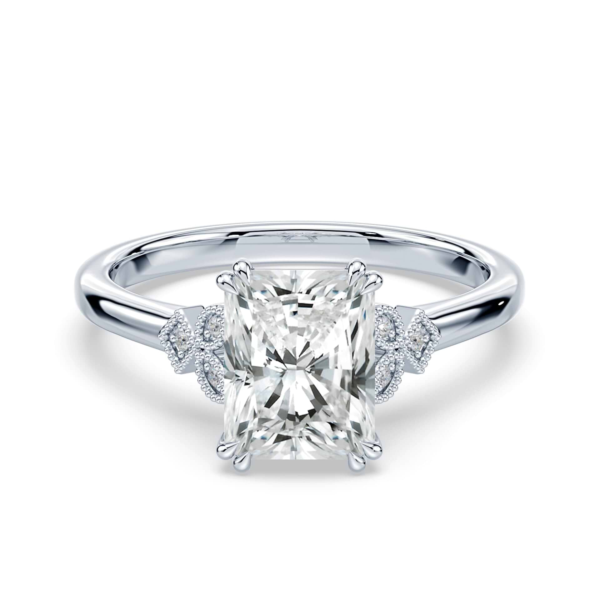 Radiant Cut Vintage Peekaboo Ring