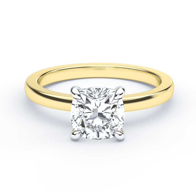 Cushion Cut Hidden Halo Ring