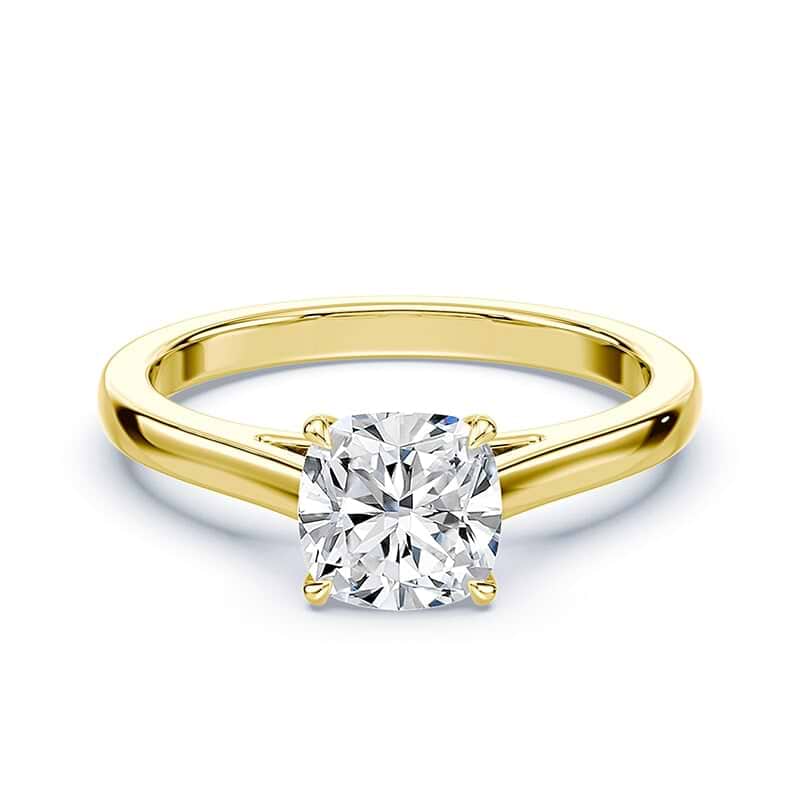Cushion Cut Sleek Cathedral Ring