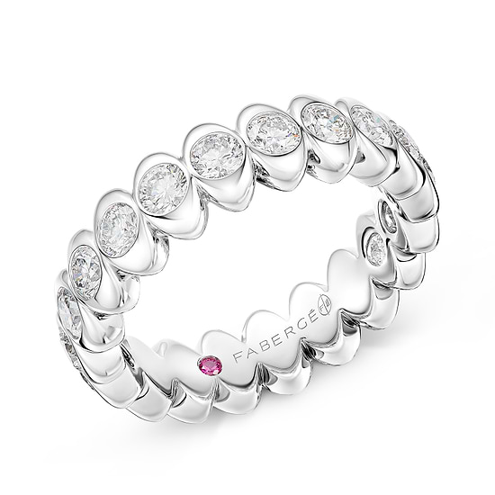 Cosmic Curve Platinum and Diamond Ring