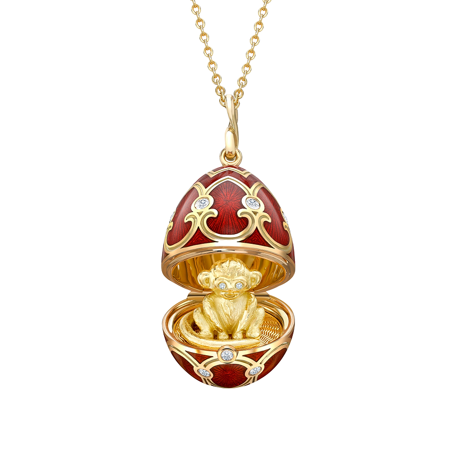 Fabergé pendant on a white background
