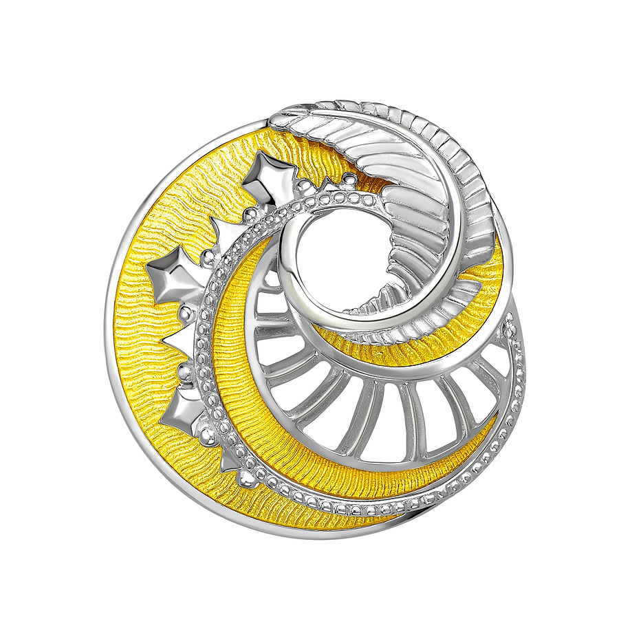 Fabergé Mystere brooch on a white background