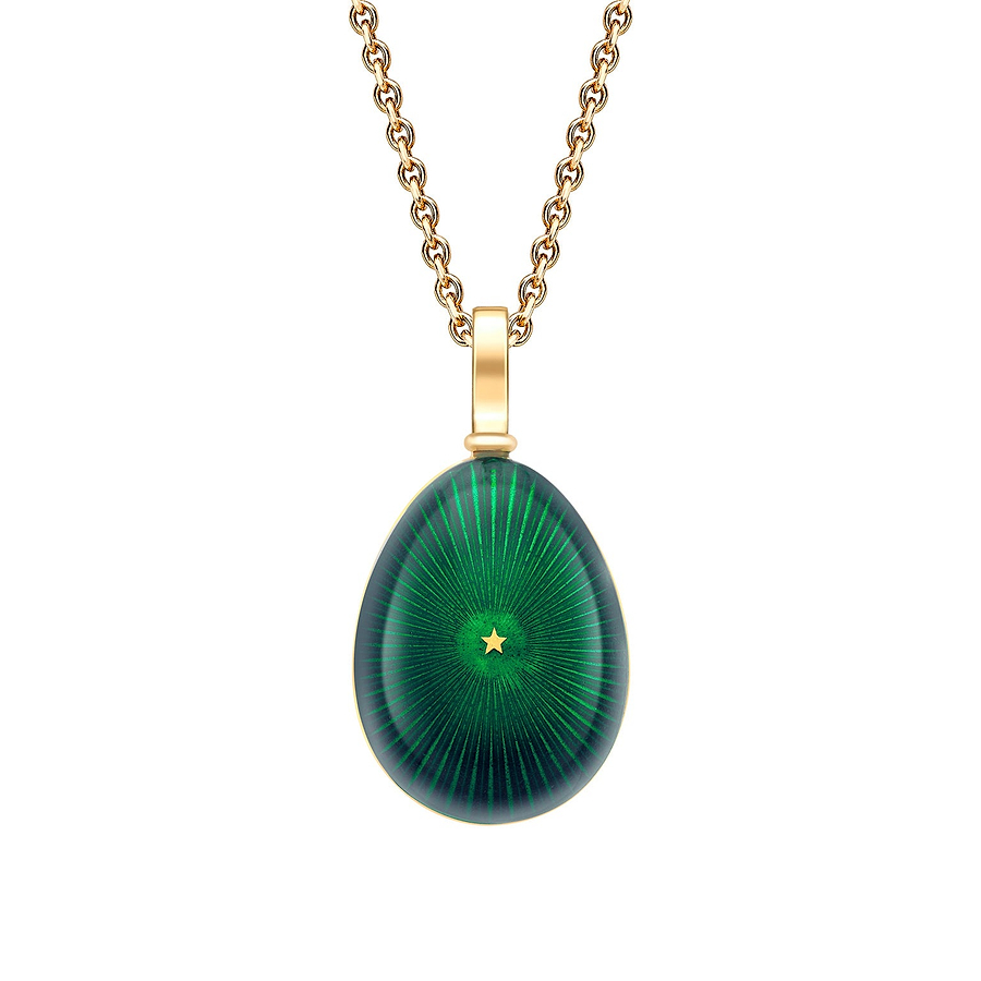 Fabergé pendant on a white background