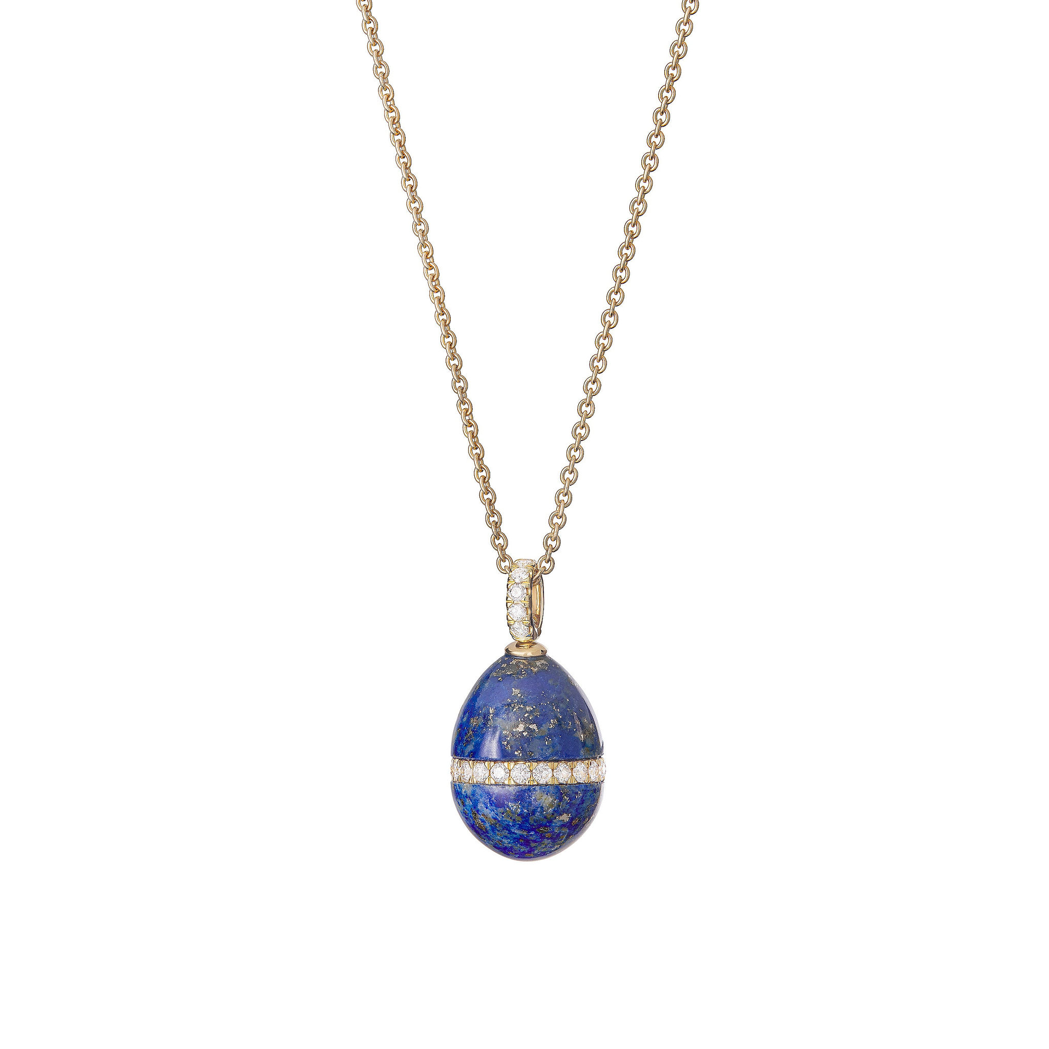 Fabergé Heritage Forever Lapis Lazuli Pendant in 18k yellow gold with diamonds. 