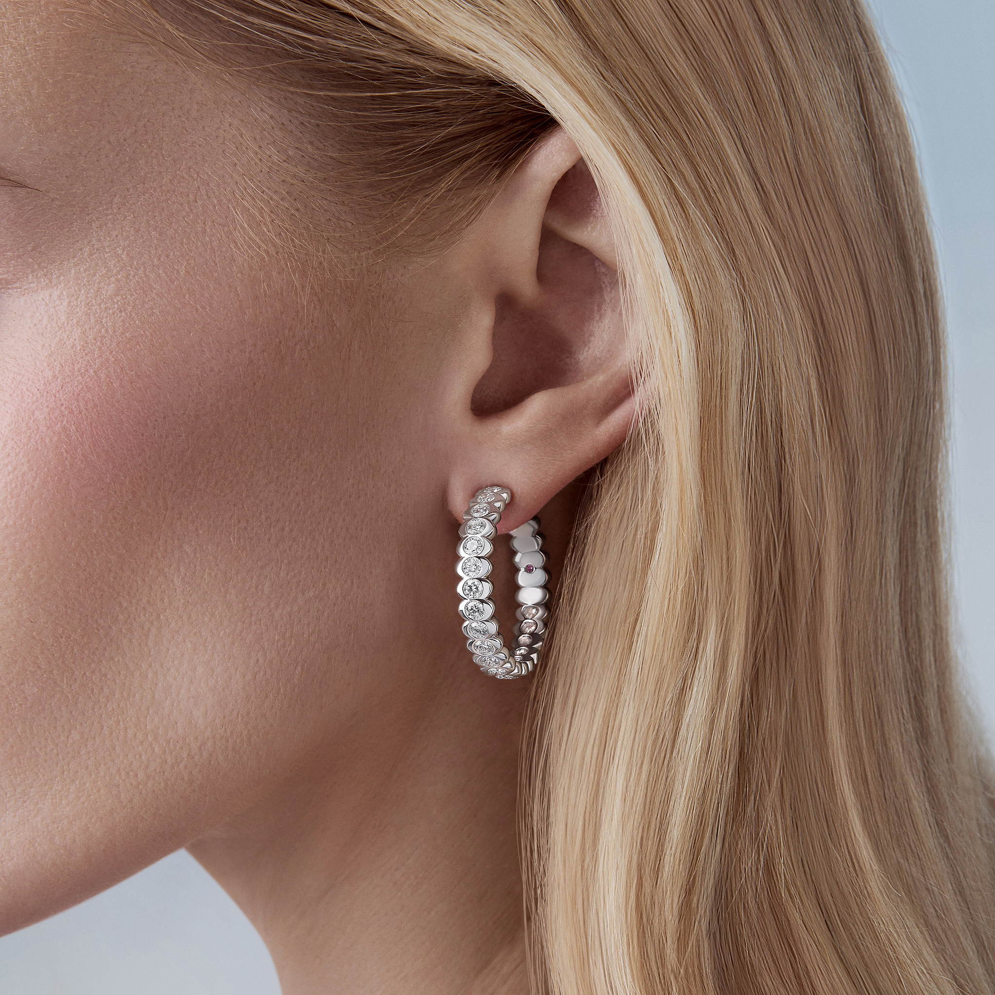 Cosmic Curve Platinum Diamond Earrings