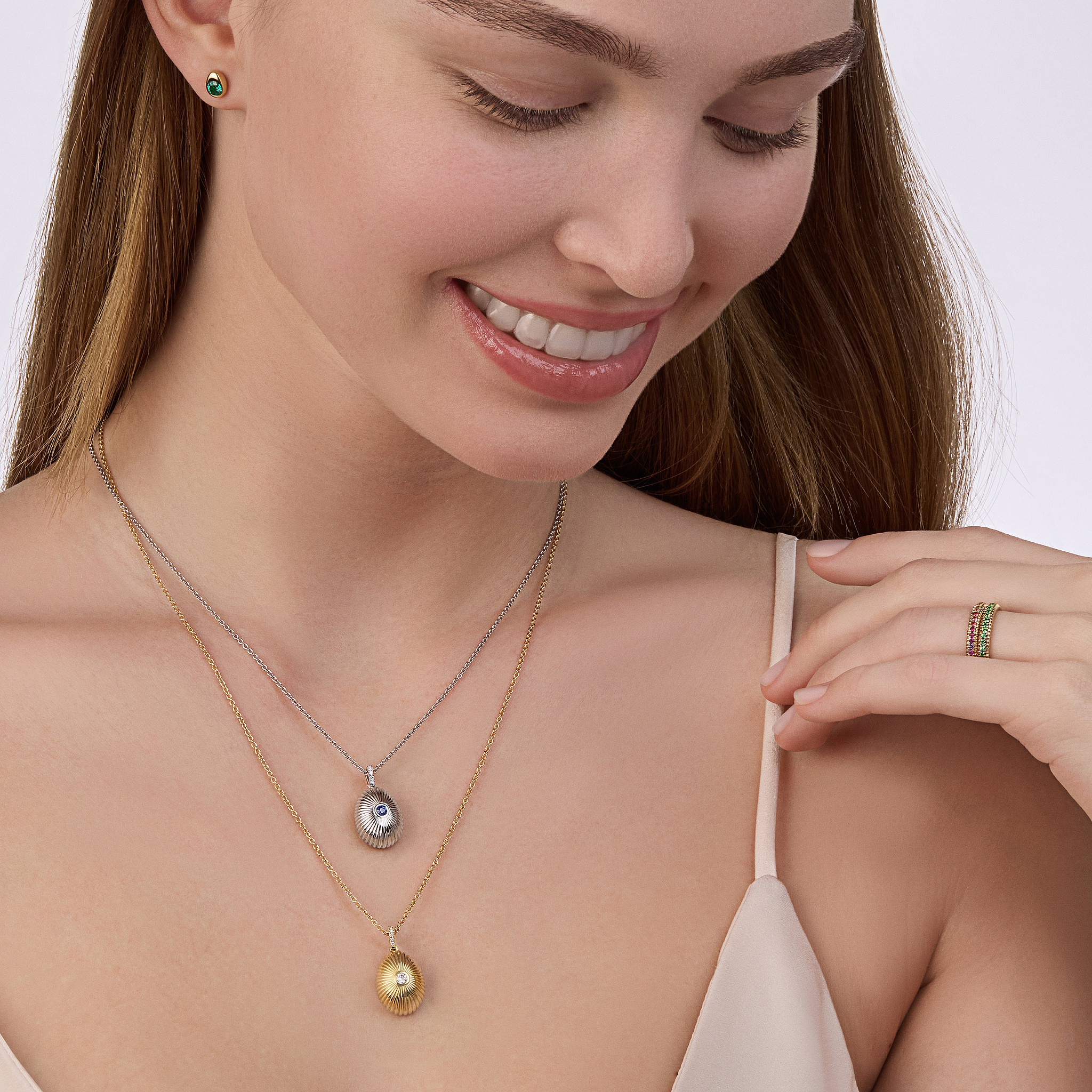 Forever Mini Fluted Blue Sapphire Pendant