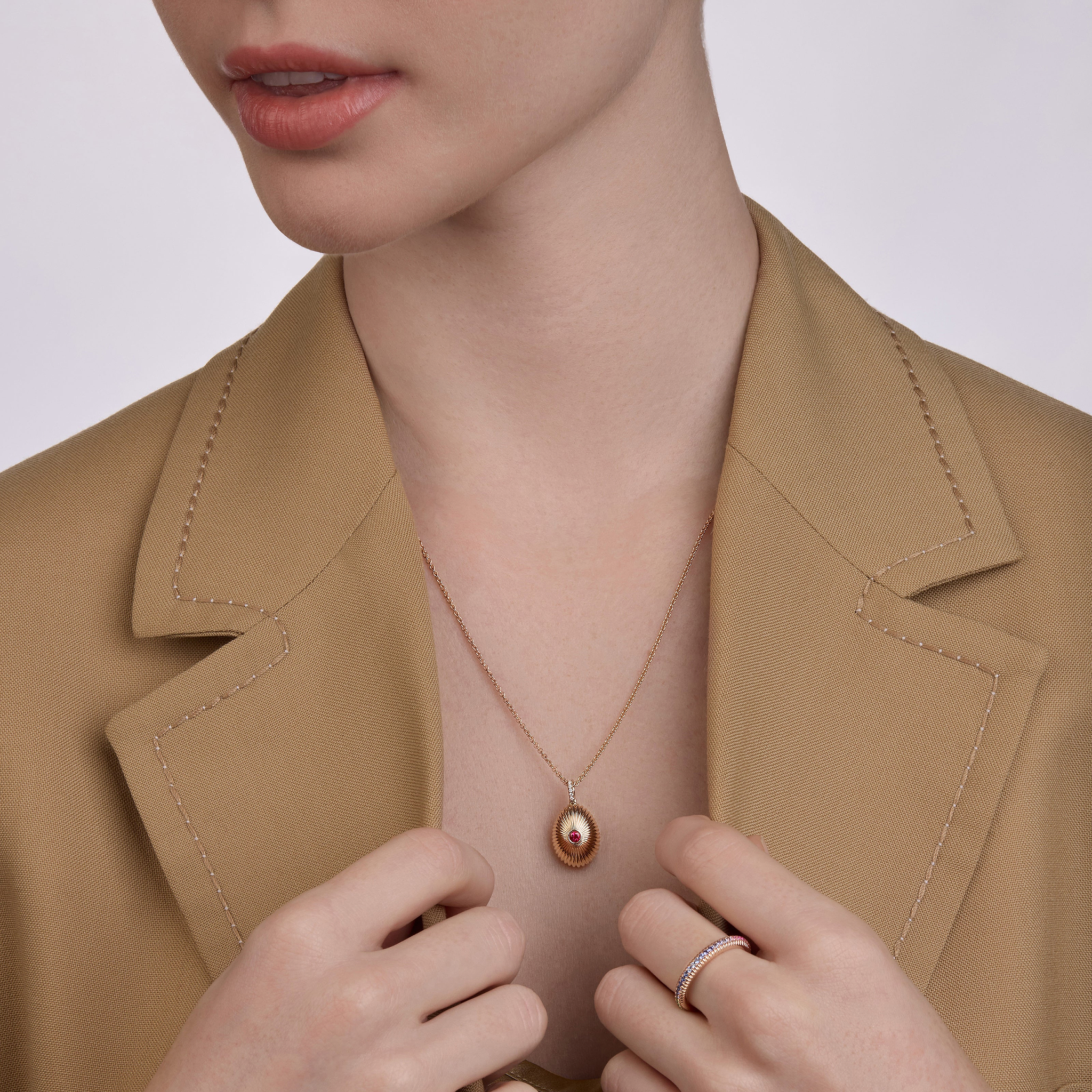 Forever Mini Fluted Ruby Pendant