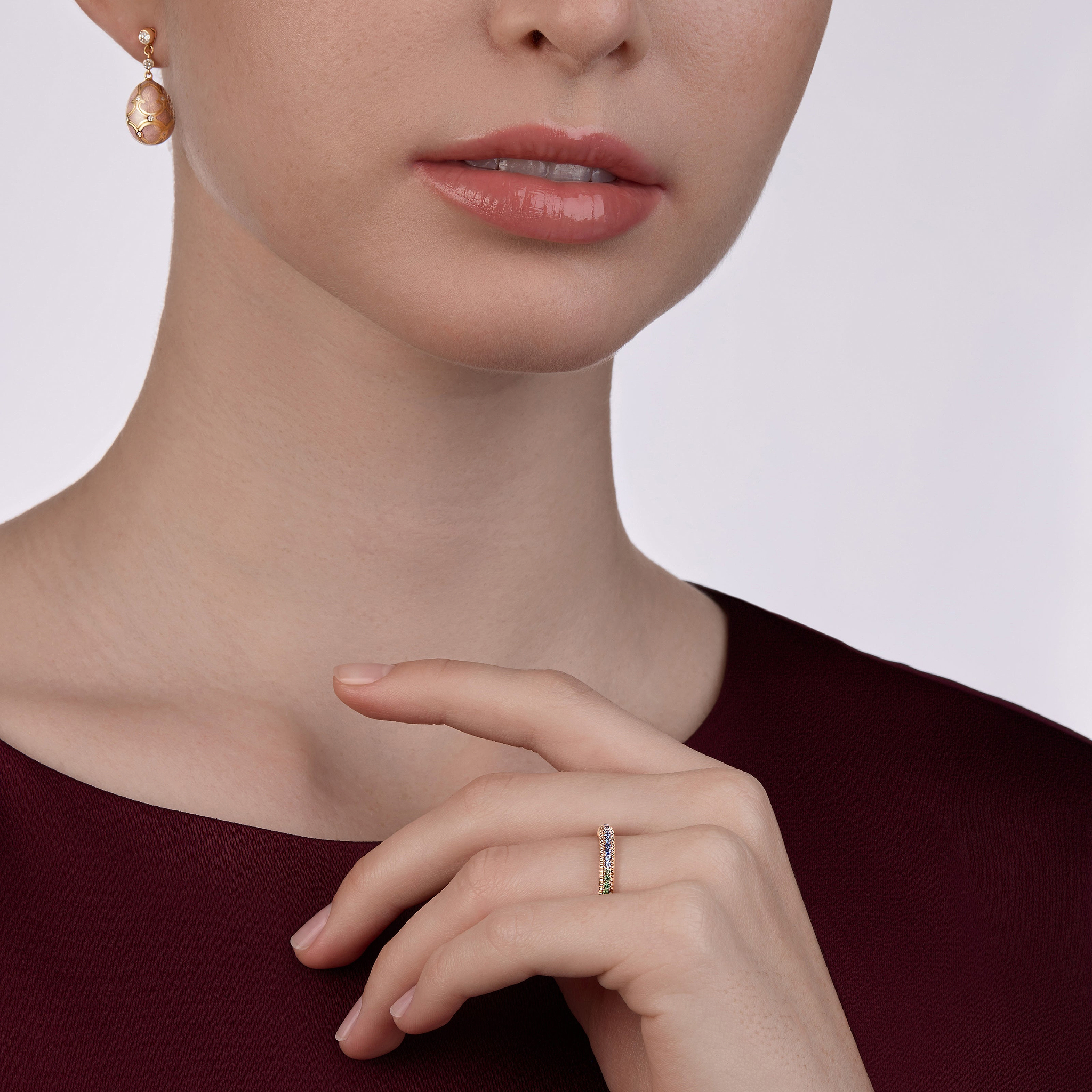 Forever Egg Drop Earrings with Guilloché Enamel