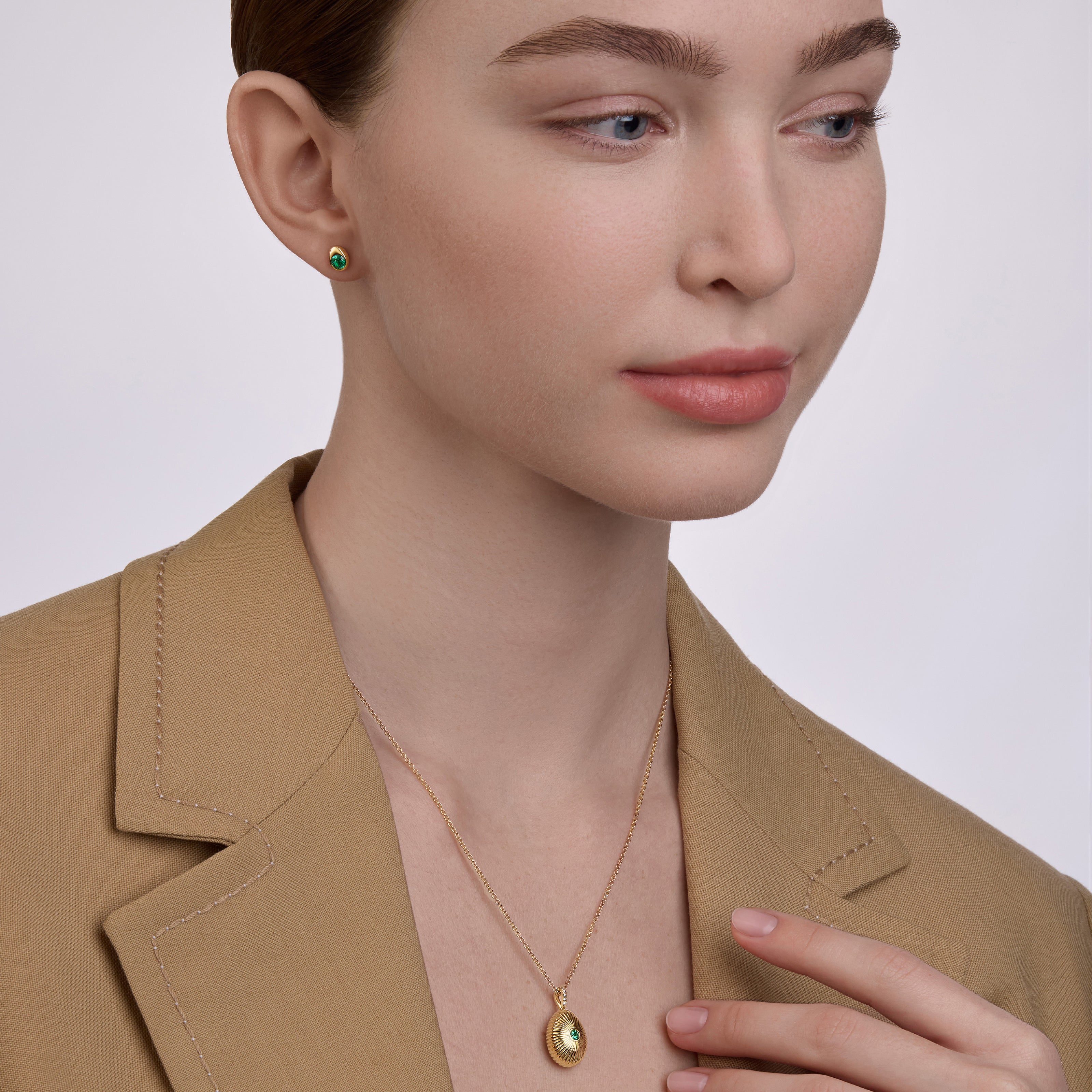 Forever Mini Fluted Emerald Pendant