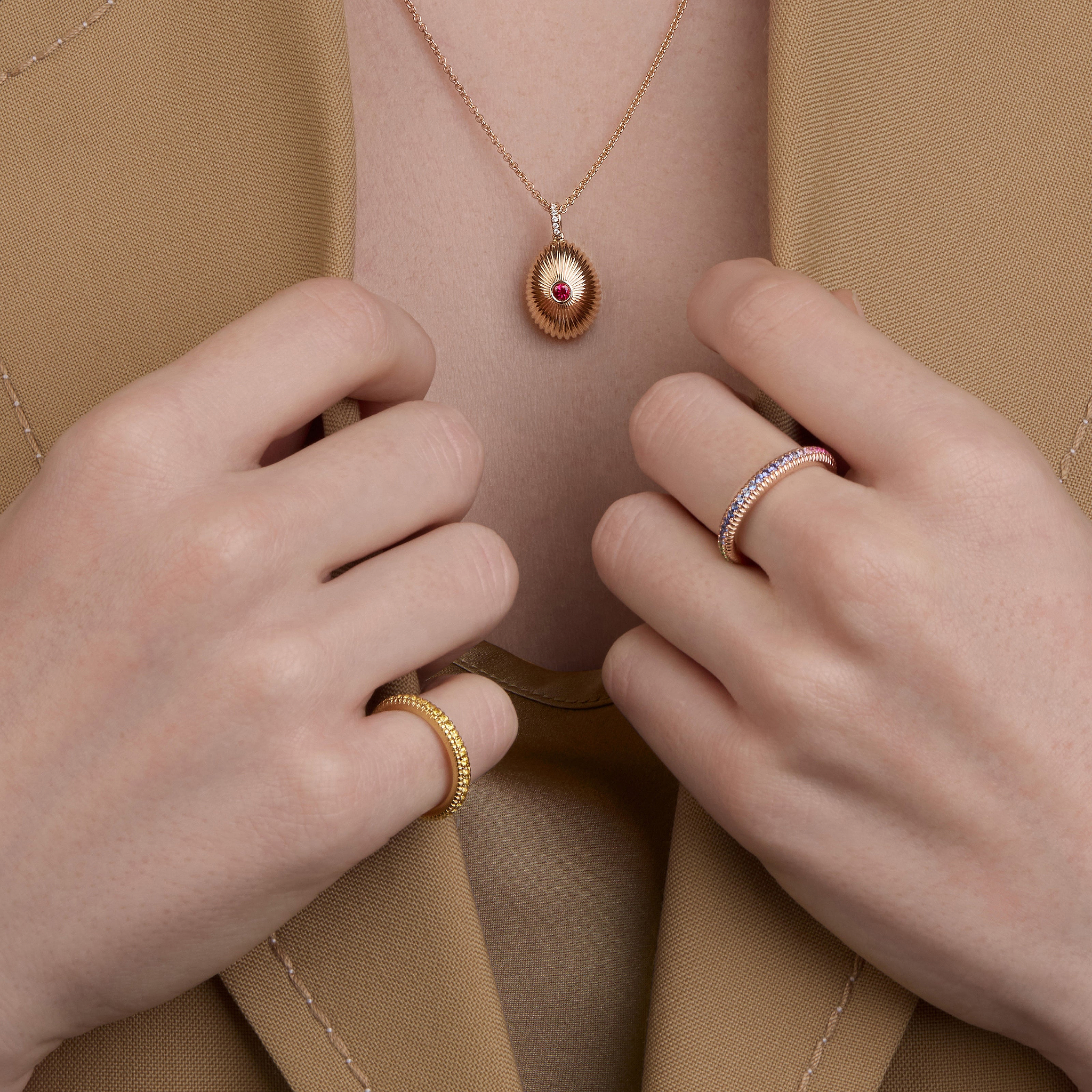 Forever Mini Fluted Ruby Pendant