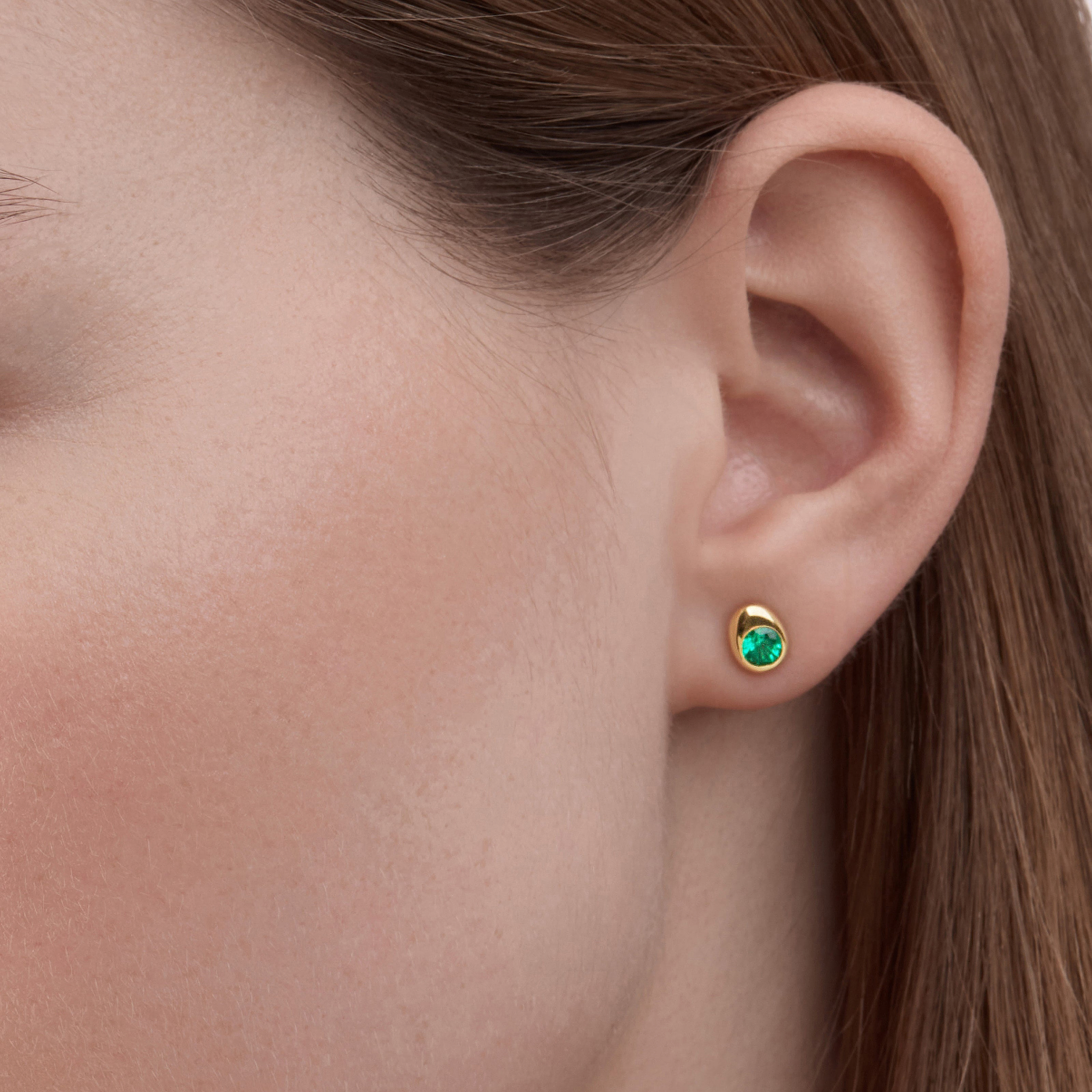 宇宙曲线翡翠耳钉