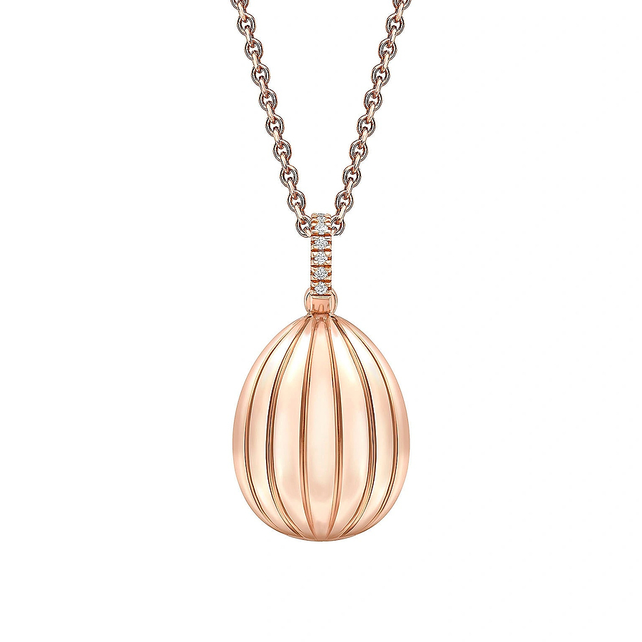 Colours of Love Rose Gold Diamond and Ruby ‘180’ Egg Pendant | Fabergé