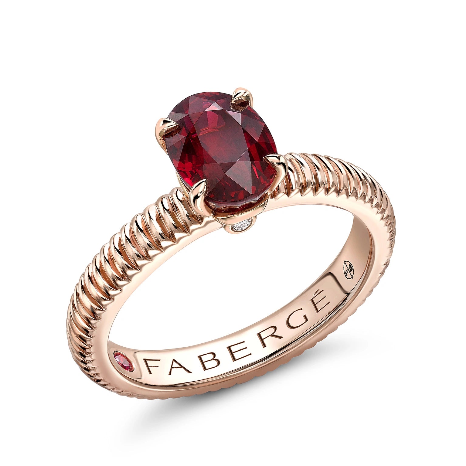 Colours of Love Rose Gold Ruby Fluted Ring | Fabergé | Fabergé