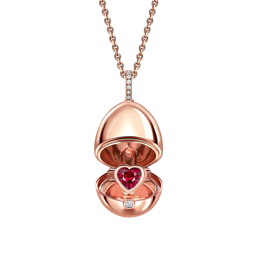 Gold Heated Ruby Heart Surprise Locket | Fabergé
