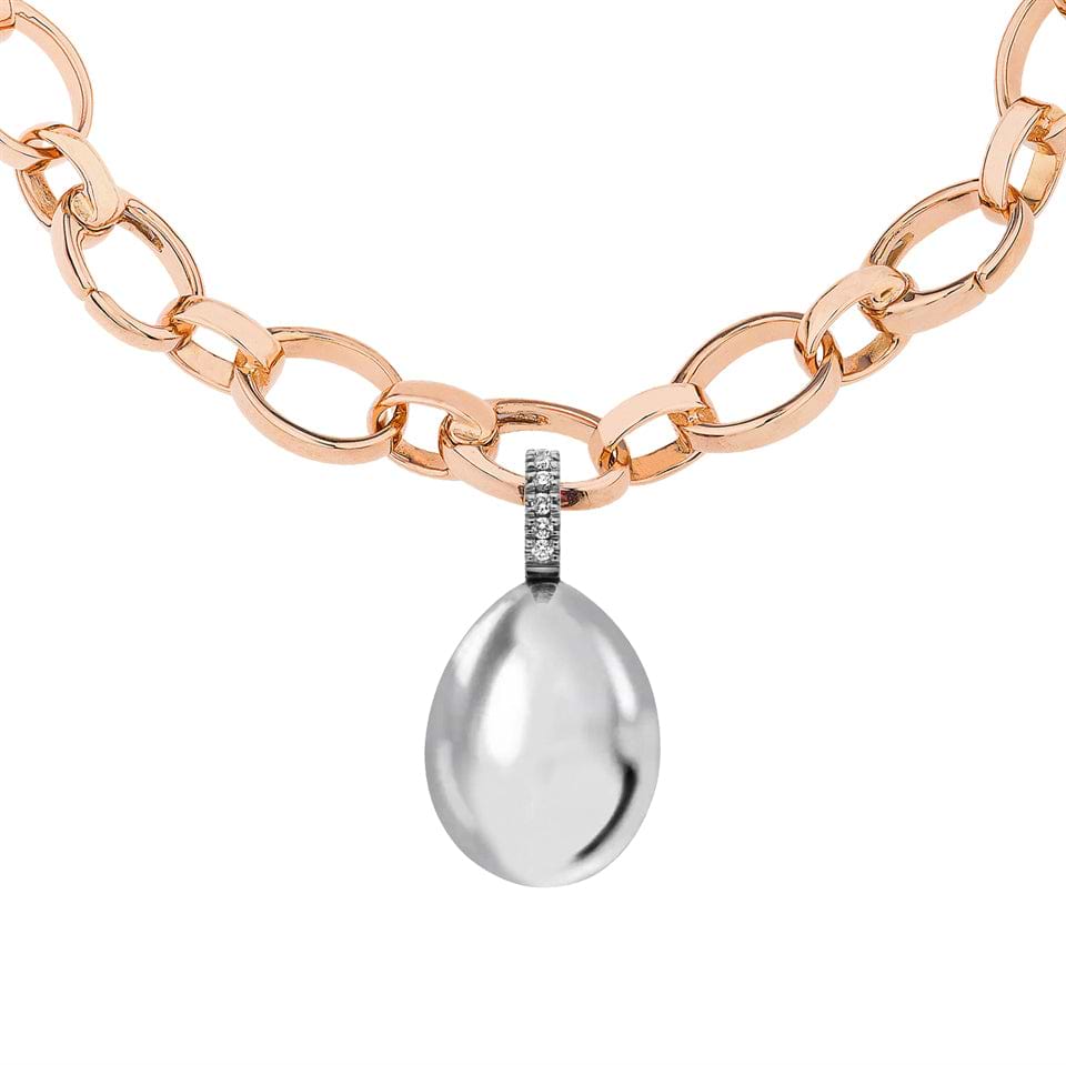 Fabergé essence white gold egg charm