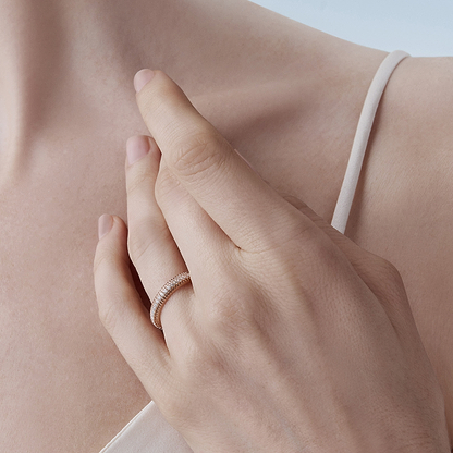 Colours of Love Rose Gold Fluted Diamond Ring