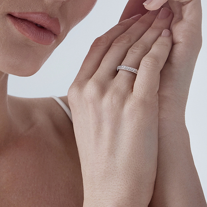 Colours of Love White Gold Fluted Diamond Ring