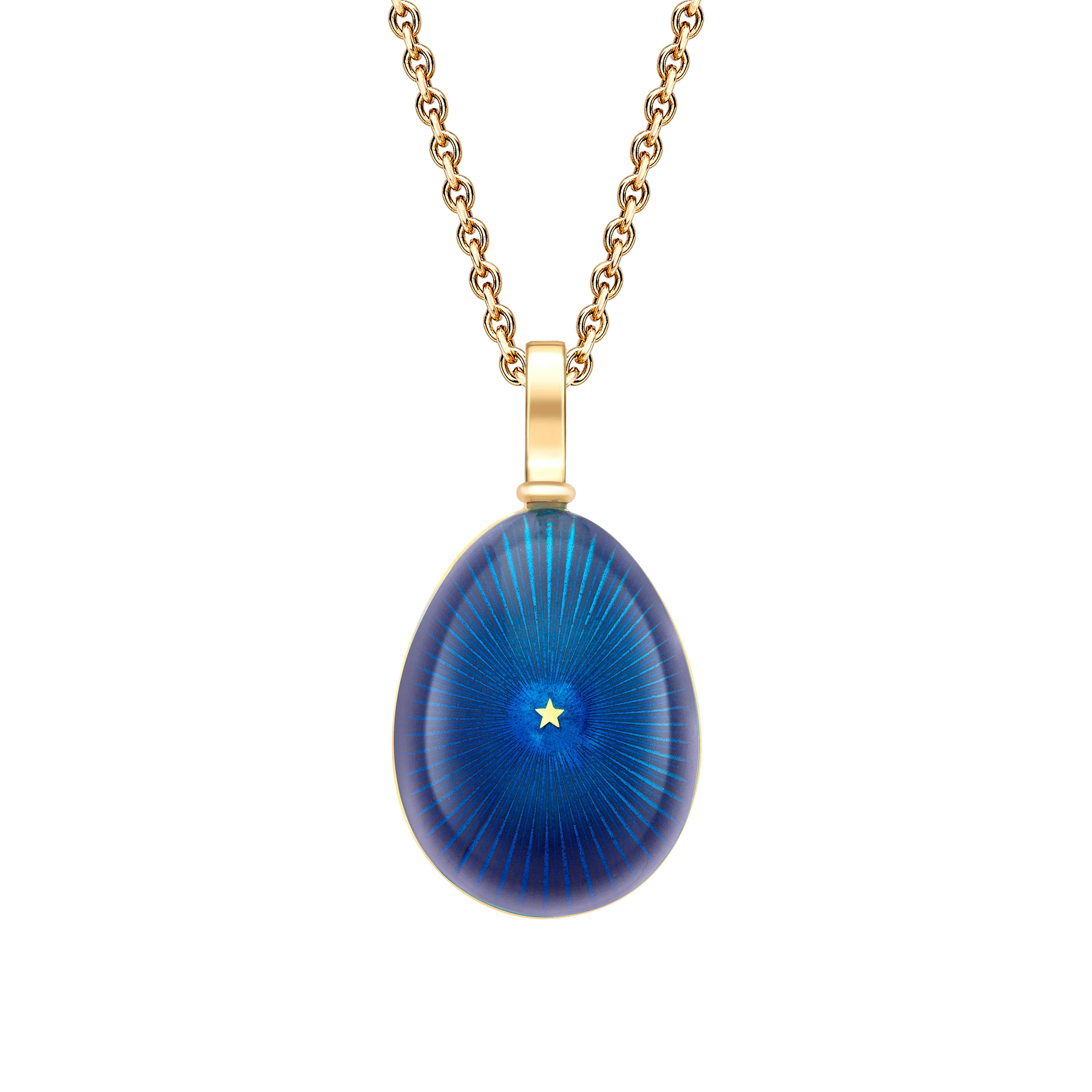 Yellow Gold & Blue Enamel with Star Burst Guilloche | Fabergé