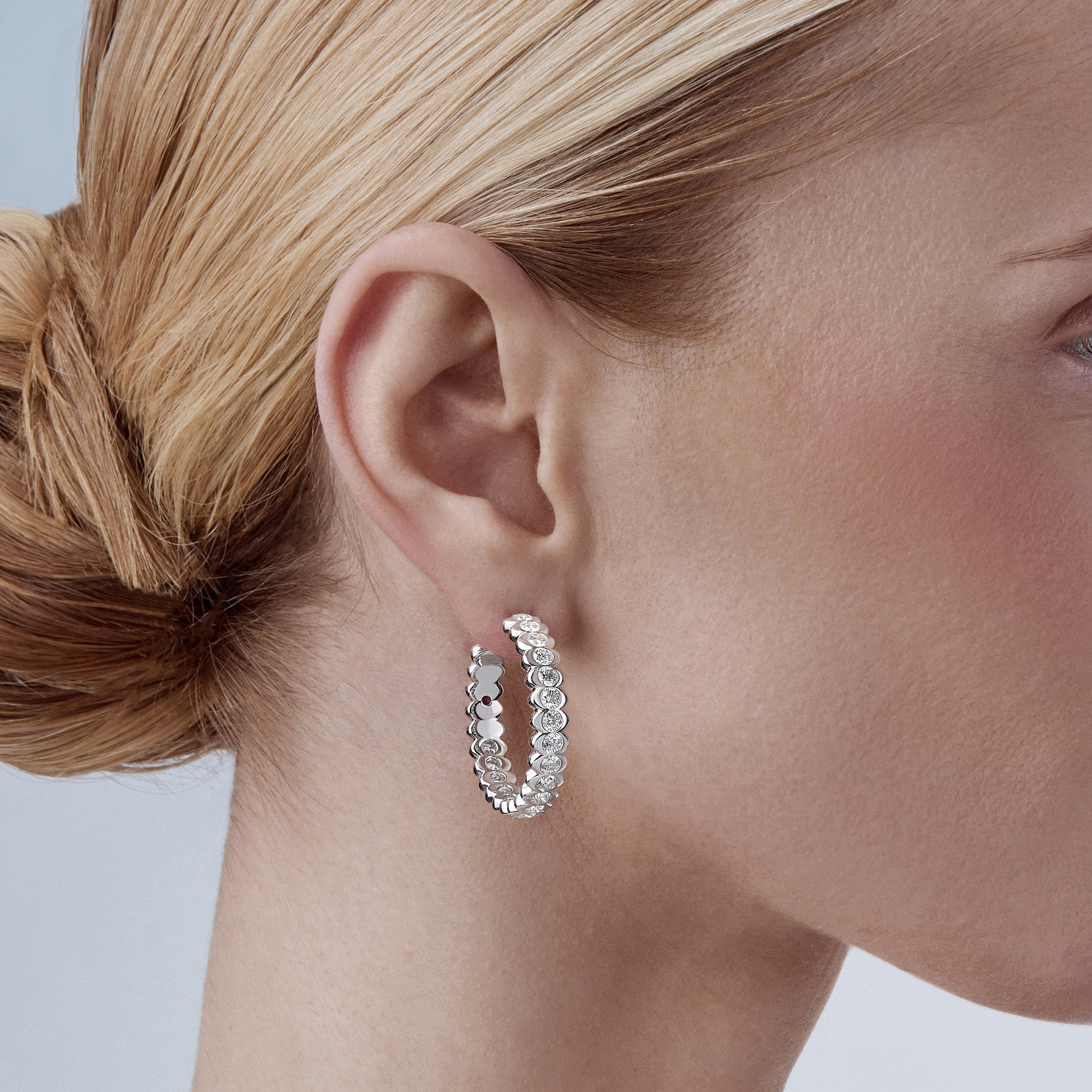 Cosmic Curve Platinum Diamond Earrings