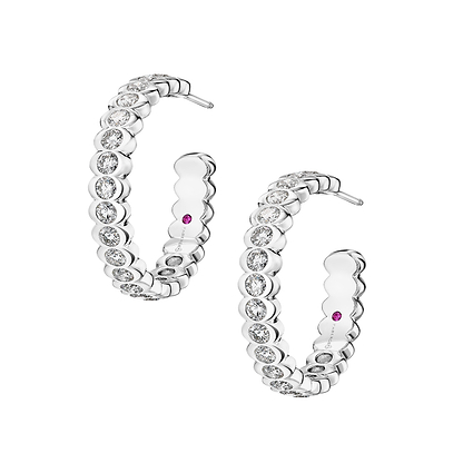 Cosmic Curve Platinum and Diamond Earrings