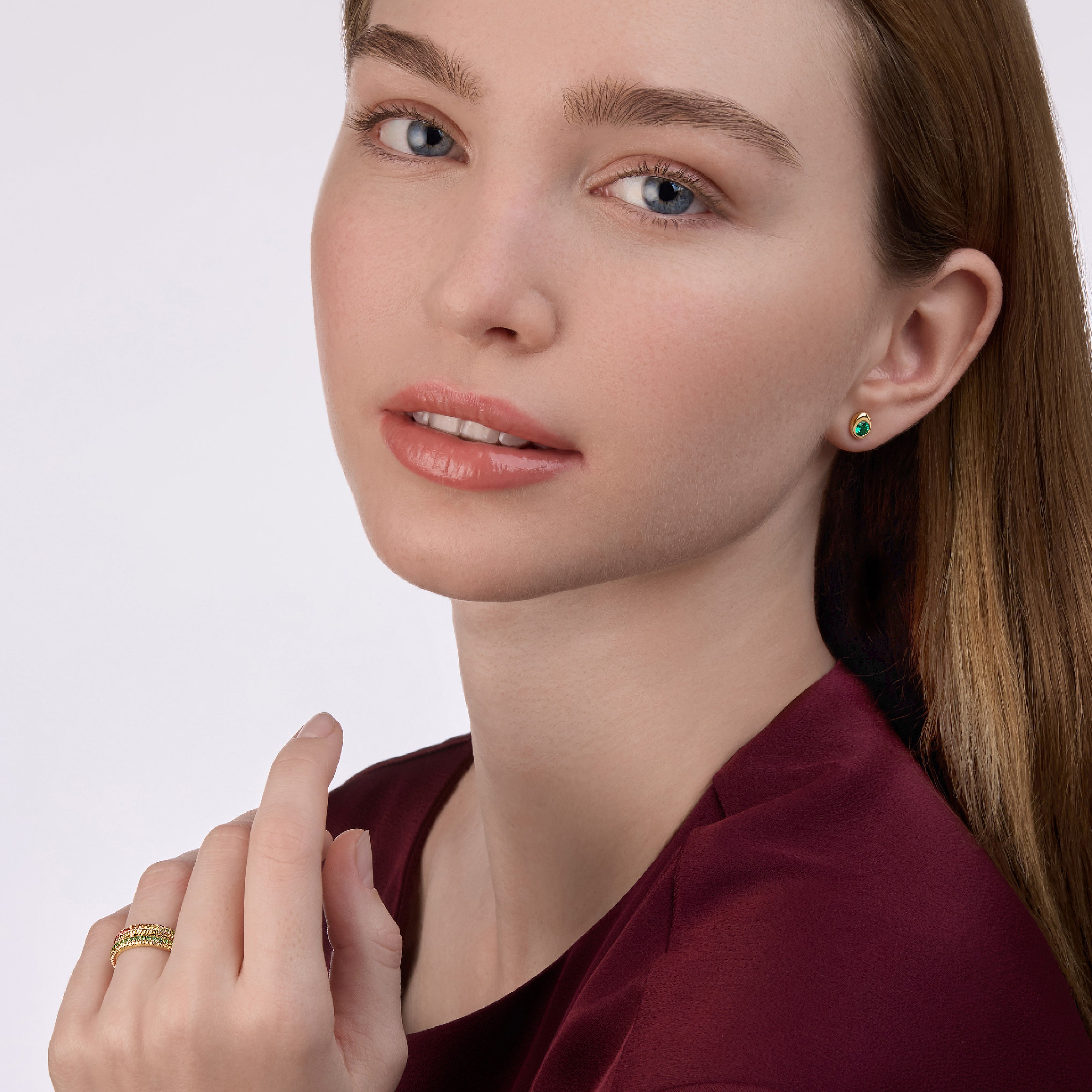 Rillenförmiger Tsavorit-Ewigkeit-Ring