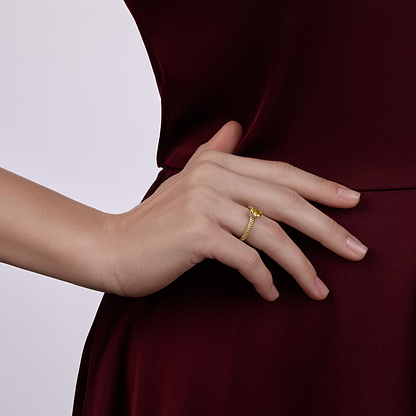 Yellow Sapphire Pavé Ring with Yellow Sapphires