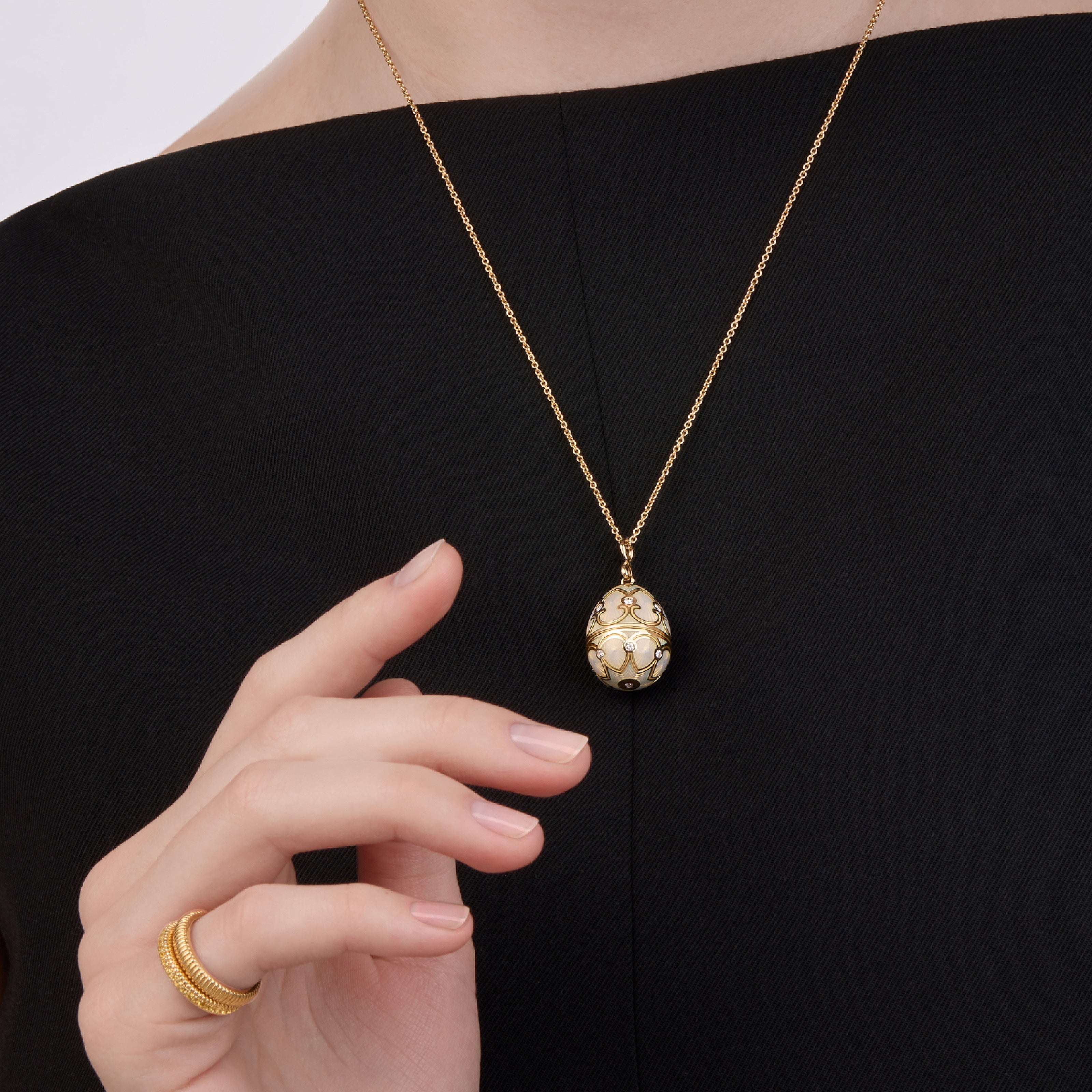 Forever Egg Pendant with Guilloché Enamel