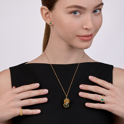 Medallón sorpresa de panda Guilloché Enamel