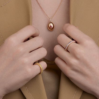 Forever Mini Fluted Ruby Pendant