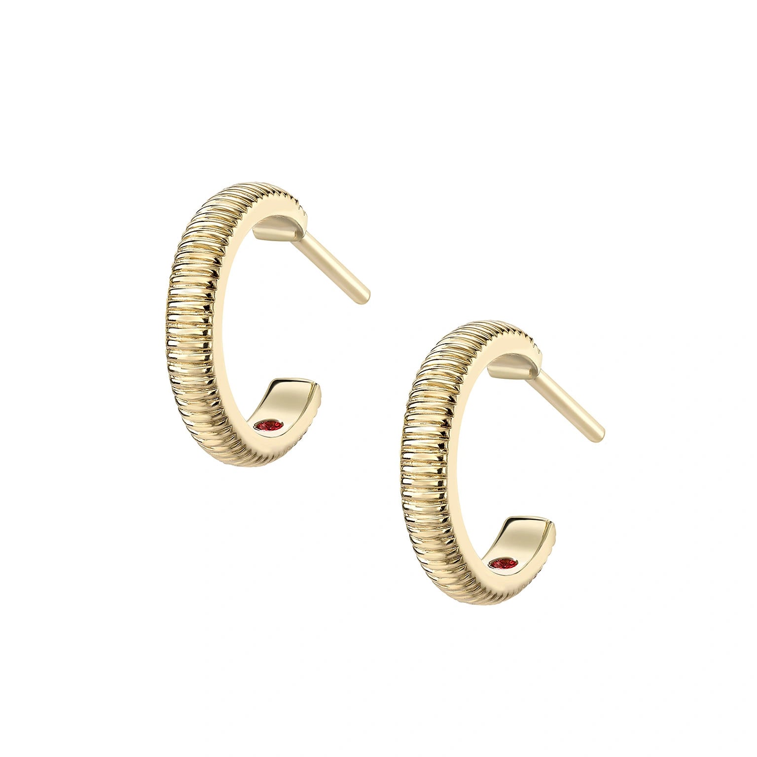 Yellow Gold Fluted Hoop Earrings | Fabergé