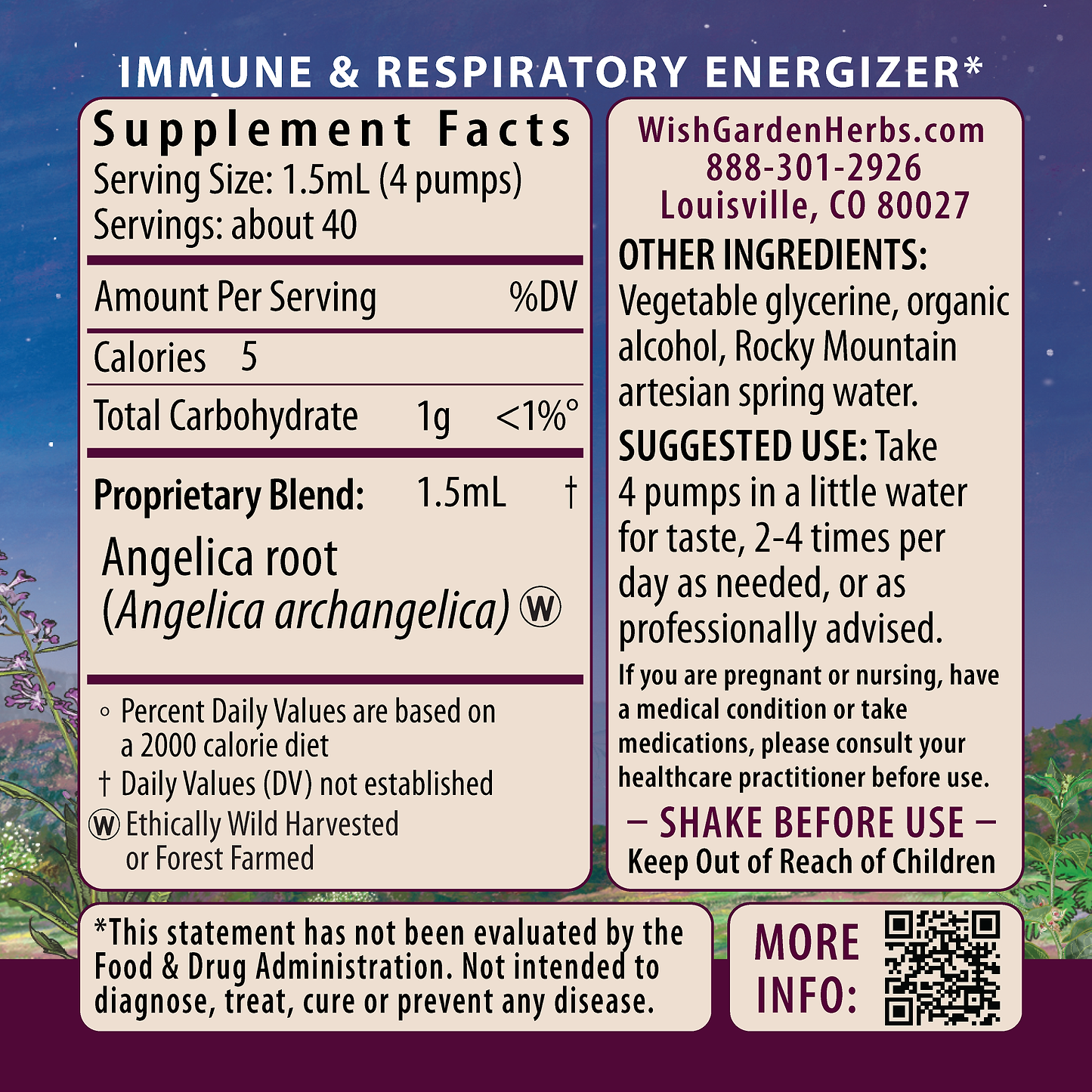 Angelica Ingredients & Supplement Facts