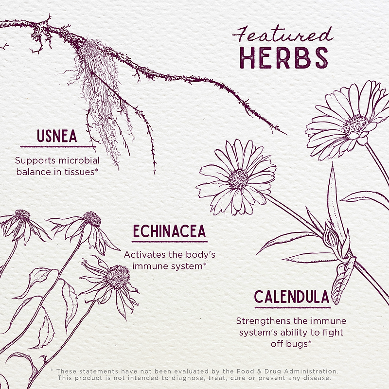 Featured Herbs in Kick-It Biotic Immune Hero For Kids