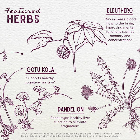 Featured Herbs in Genius Juice Cognitive Aid