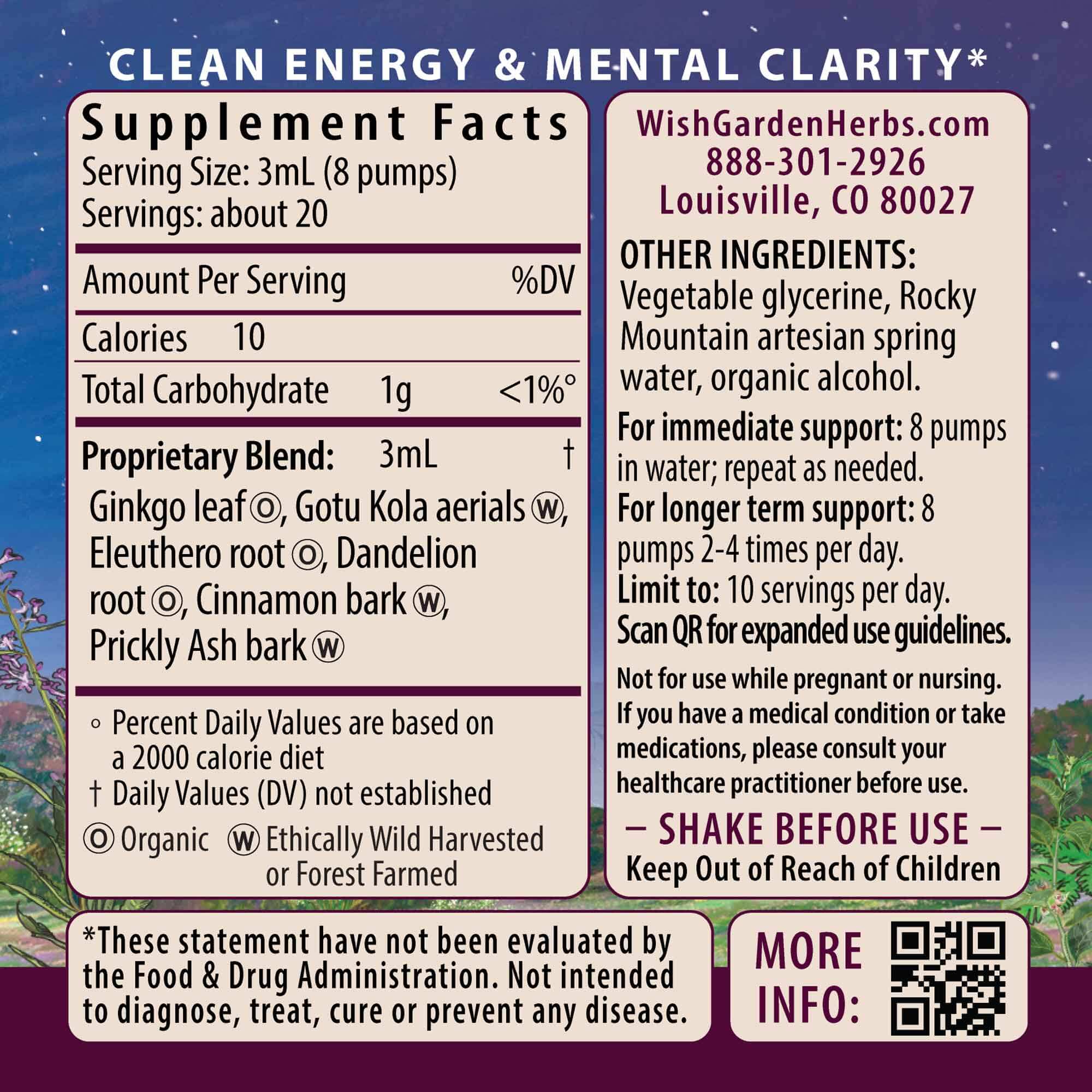Genius Juice Cognitive Aid Ingredients & Supplement Facts