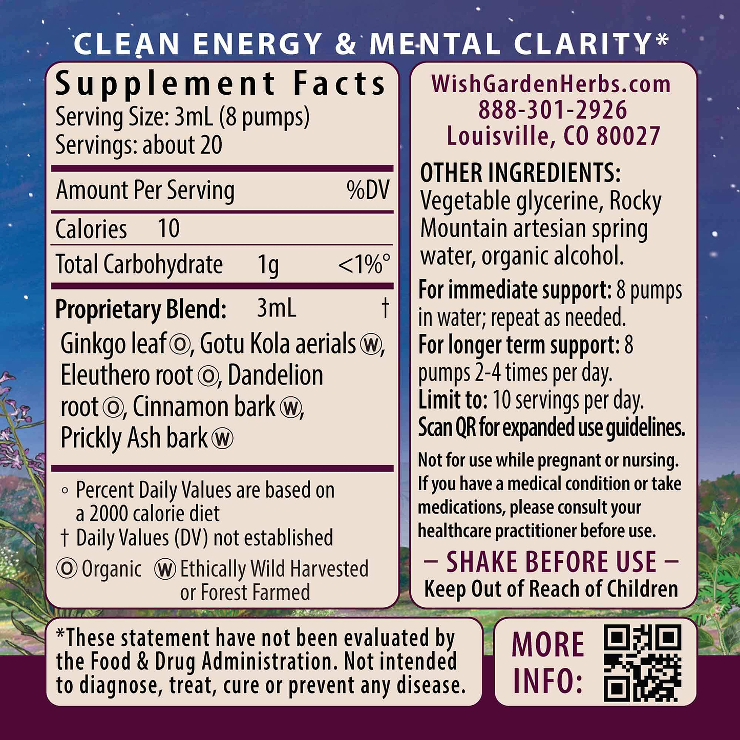Genius Juice Cognitive Aid Ingredients & Supplement Facts