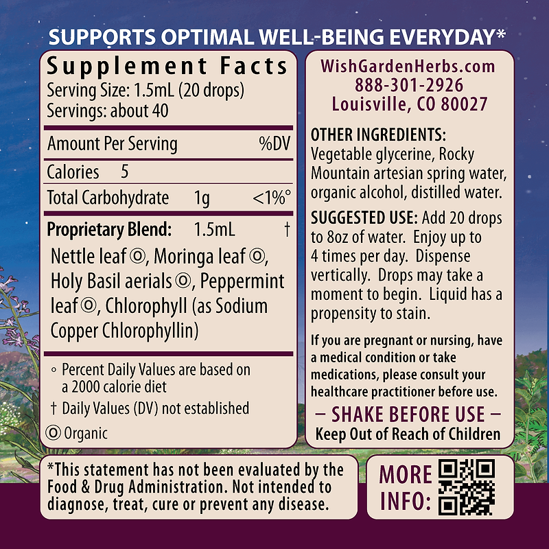 Chlorophyll & Friends Ingredients & Supplement Facts