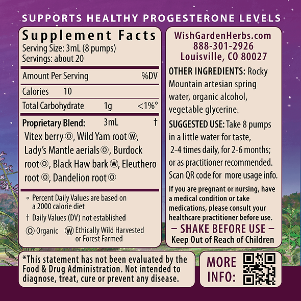 Cycle Vitality 2 Luteal Phase - Progesterone Support Ingredients & Supplement Facts