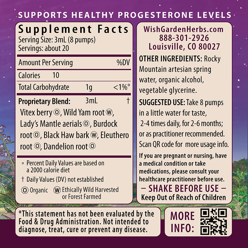 Cycle Vitality 2 Luteal Phase - Progesterone Support Ingredients & Supplement Facts