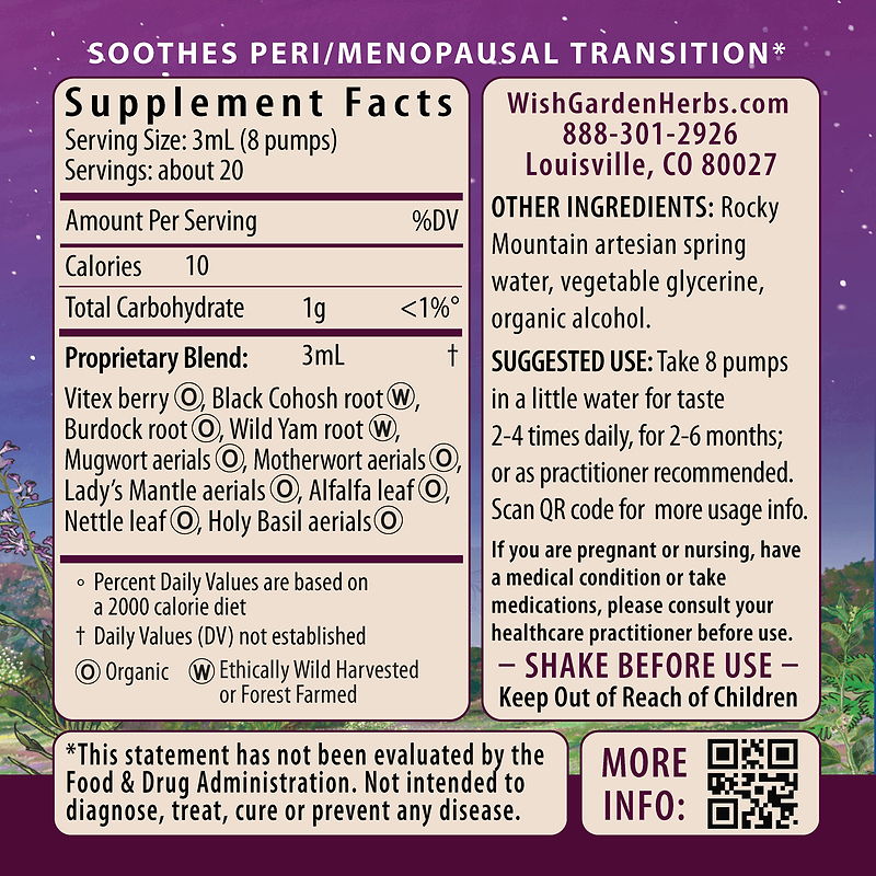 Cycle Changes Peri/Menopause Ingredients & Supplement Facts