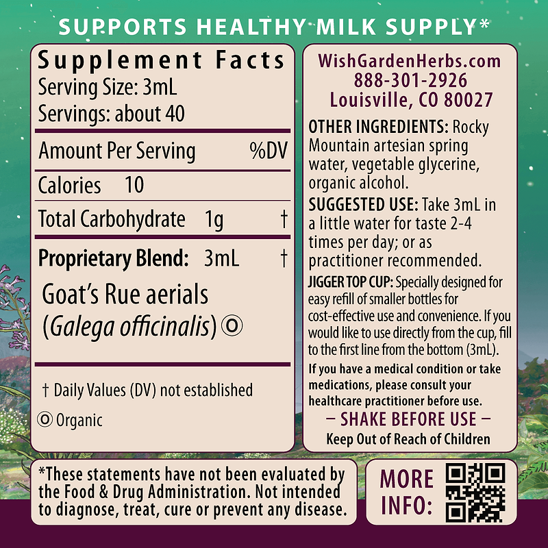 Goat's Rue Lactation Aid Ingredients & Supplement Facts