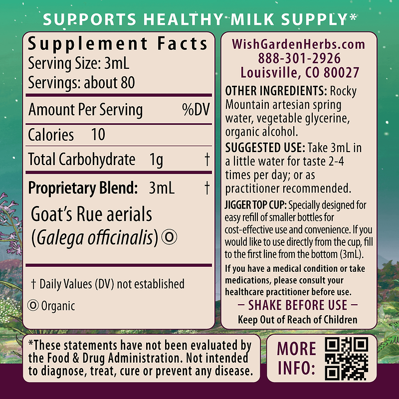 Goat's Rue Lactation Aid Ingredients & Supplement Facts