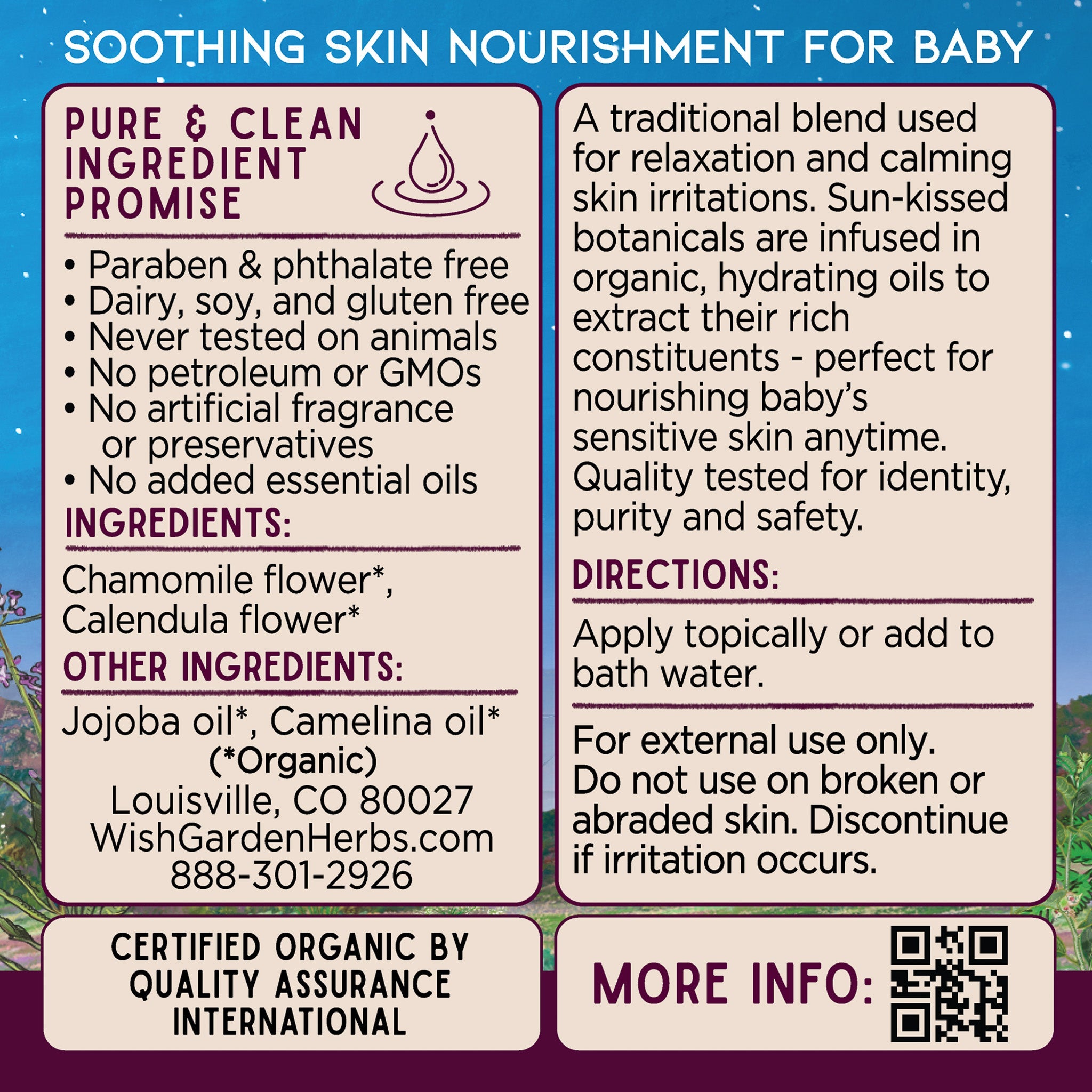 Oh Baby! Chamomile Oil Ingredients & Supplement Facts