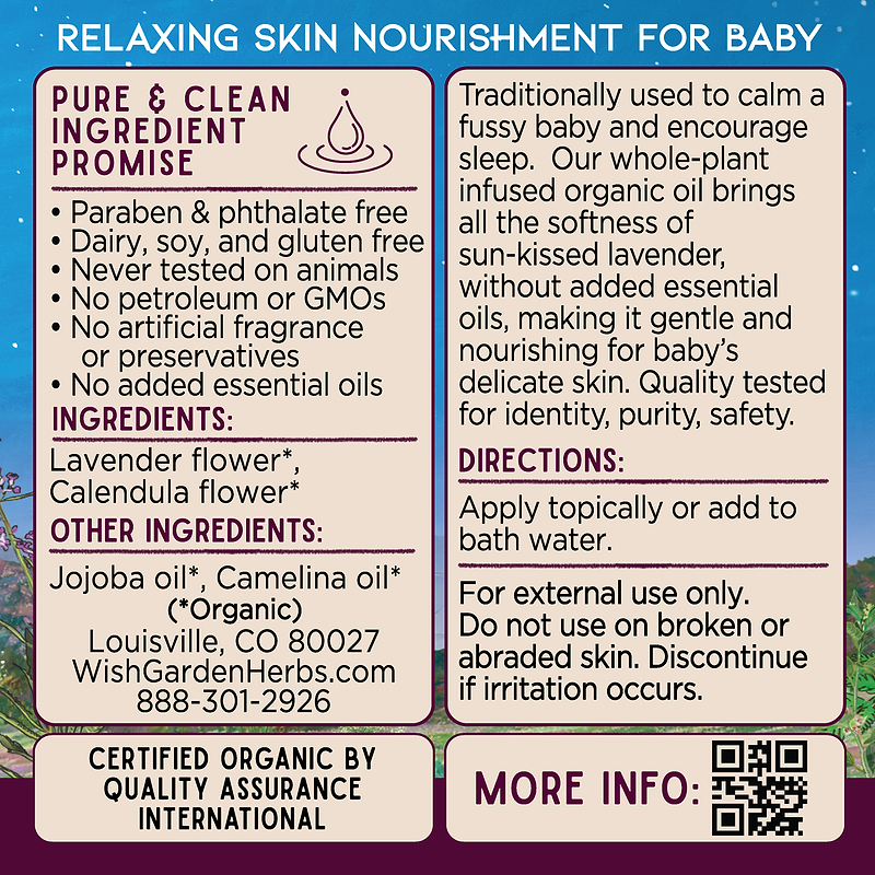 Oh Baby! Lavender Oil 2oz Pump Ingredients & Supplements Facts