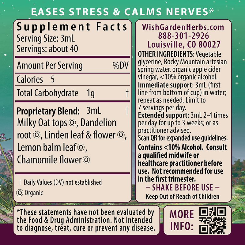 Stress Release Tension Tamer for Pregnancy Ingredients & Supplement Facts