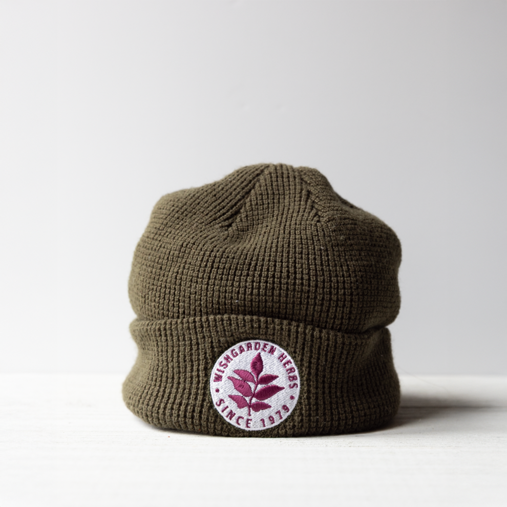 Embroidered WishGarden Herbs Thermal Knit Beanie with Cuff