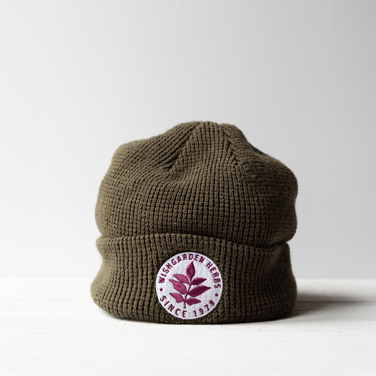 Embroidered WishGarden Herbs Thermal Knit Beanie with Cuff