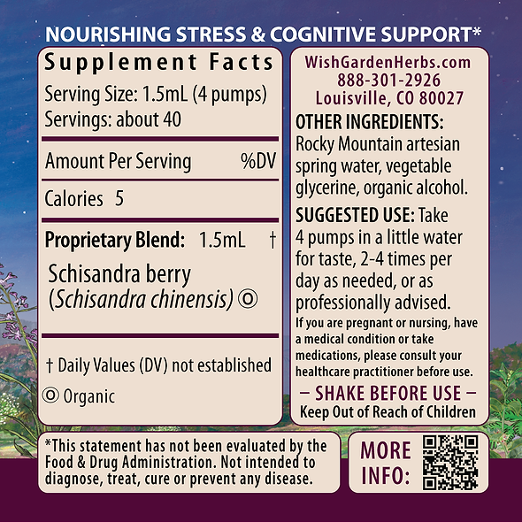 Schisandra Ingredients & Supplement Facts