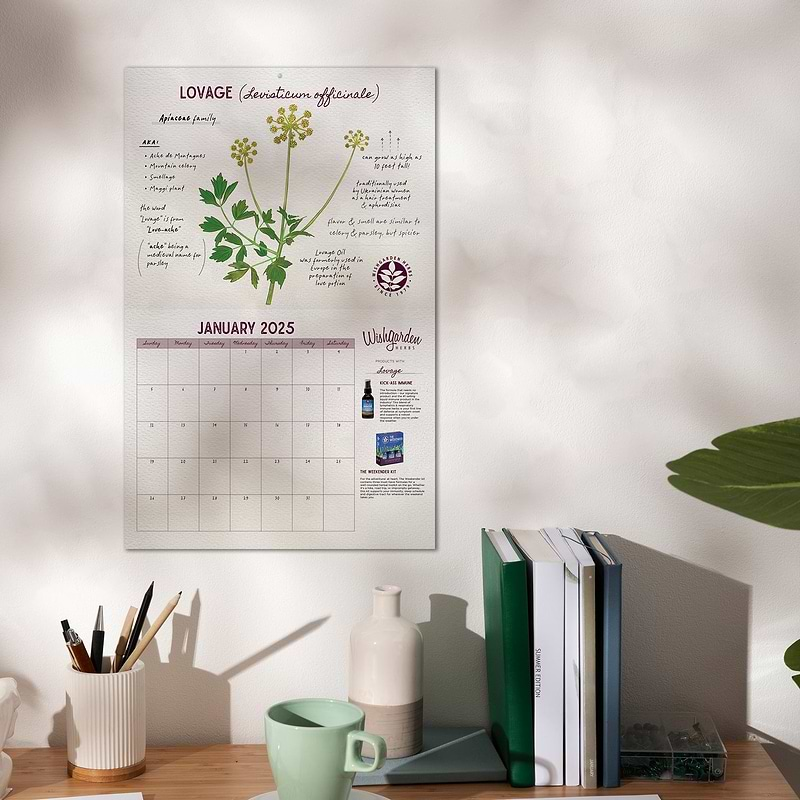 WishGarden Herbs Herb of the Month Wall Calendar