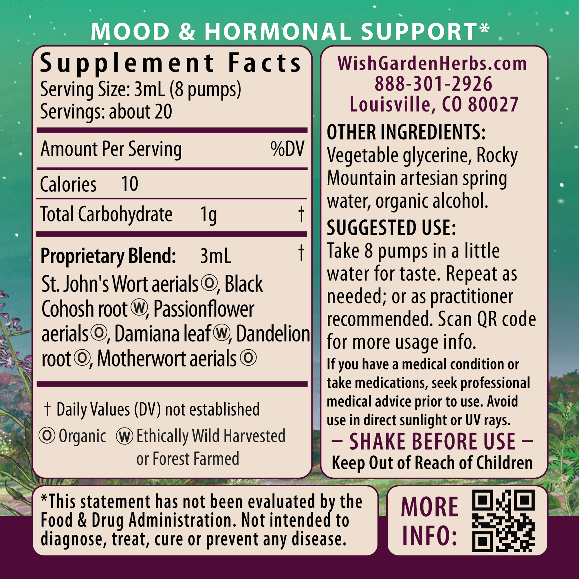 Postpartum Emotional Baby Blues Ingredients & Supplement Facts
