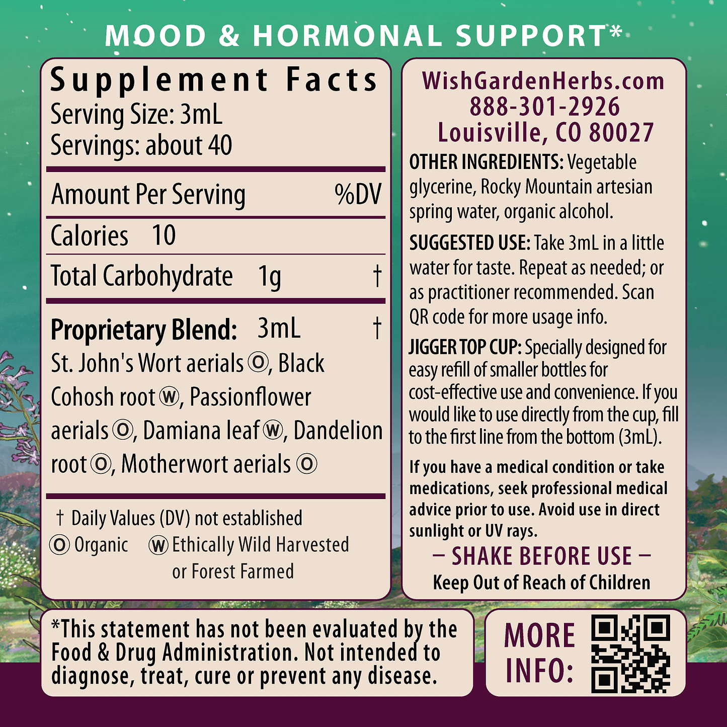 Postpartum Emotional Baby Blues Ingredients & Supplement Facts